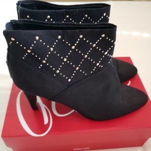 Impo- Black/Gold Booties- Heels- NWT- Size 9